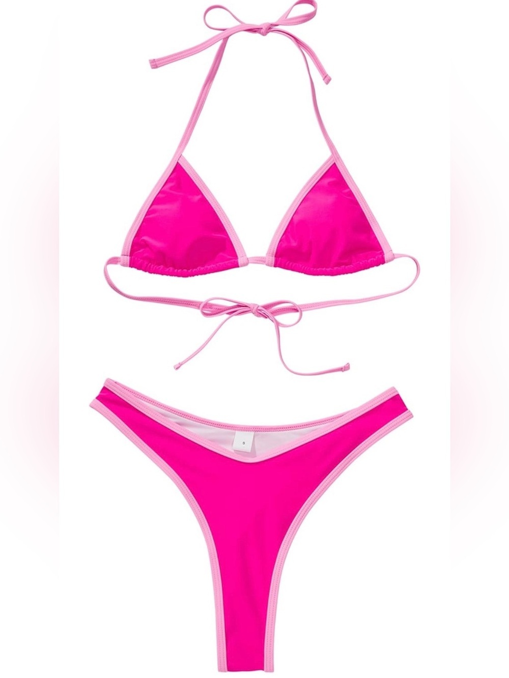 SUUKSESS Hot Pink Triangle Bikini Set NIP Size Large - Picture 3 of 3